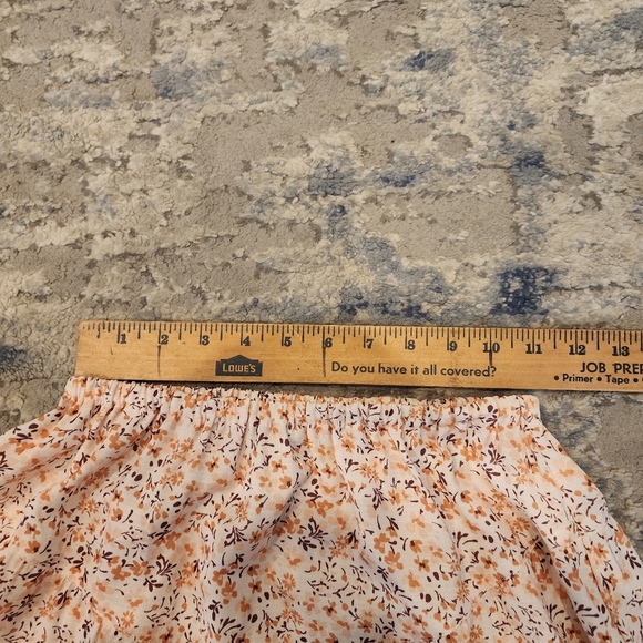 La La Land Creative Floral Midi Maxi Skirt Beige Golden Brown purple Floral XS/S - Picture 6 of 12